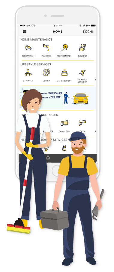 Let's Hire 's wide network of trusted and experienced services professionals ensures Electrical, plumbing, AC installation, repair and service, home appliance repair, fitness and beauty services, laundry and drycleaning doorstep delivery and online food delivery within the city limits on time.
